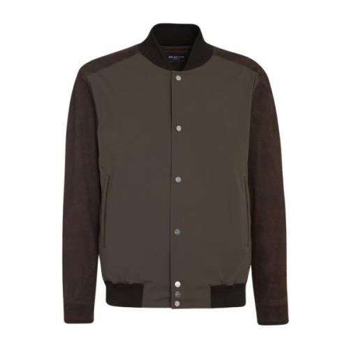 Kiton Brun Varsity-Style Blouson Jacka Brown, Herr