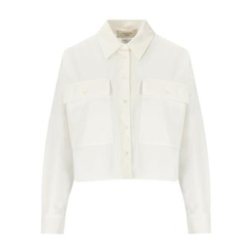 Max Mara Weekend Vit Cropped Skjorta med Fickor White, Dam