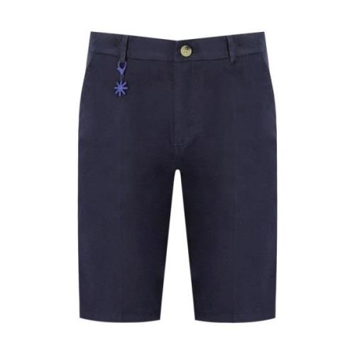 Manuel Ritz Blå Bomull Twill Bermuda Shorts Blue, Herr