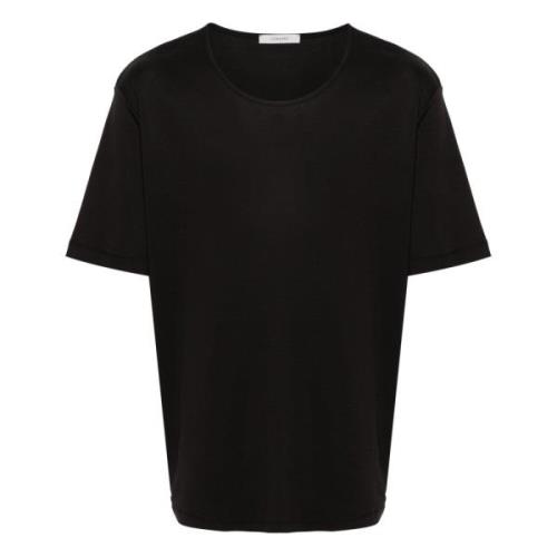 Lemaire Avslappnad Bomull T-shirt Black, Herr