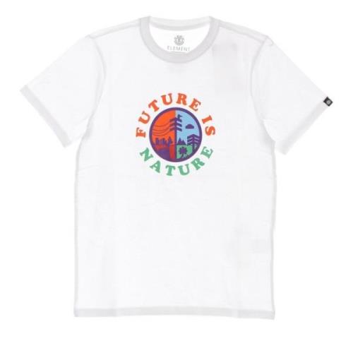 Element Vit Crew Neck T-shirt med Logo White, Herr