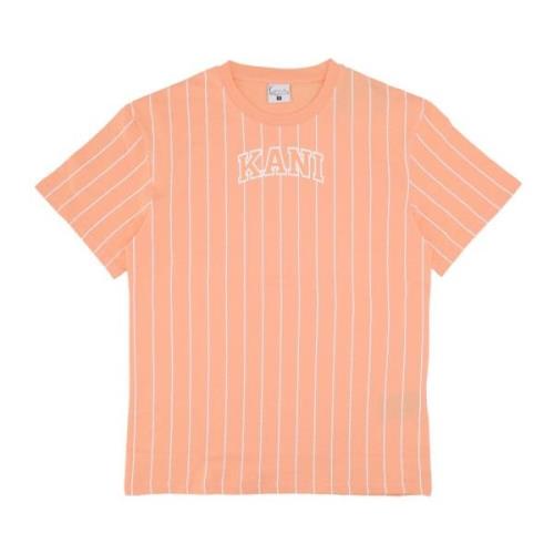 Karl Kani Pinstripe Tee Aprikos/Vit Kortärmad T-shirt Orange, Herr