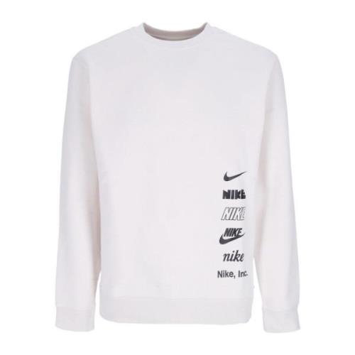 Nike Mäns Crewneck Sweatshirt med Mlogo White, Herr