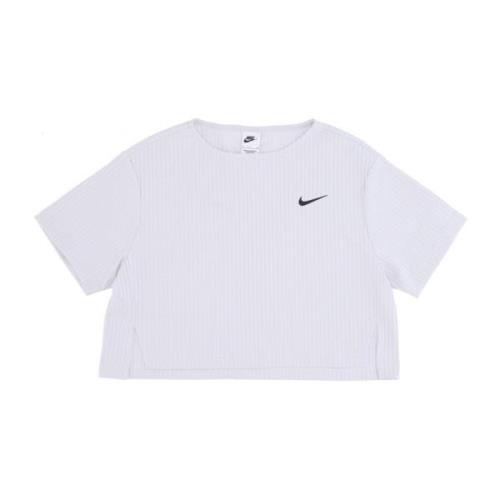 Nike Rib Jersey Top i Photon Dust Gray, Dam