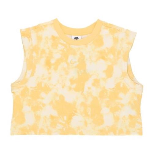 Nike Wave Dye Crop Tank Top Yellow, Dam