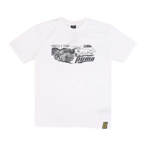 Puma Grafisk Tee X Staple Vit T-shirt White, Herr