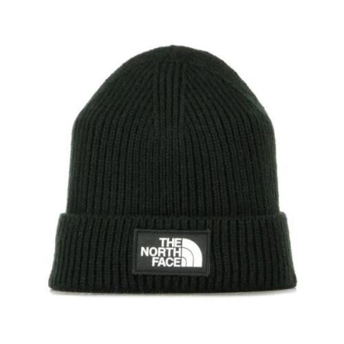 The North Face Logo Box Cuffed Beanie Black, Herr