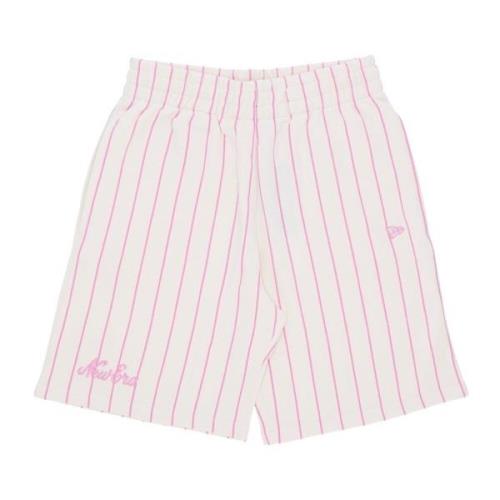 New Era Randig Tracksuit Shorts Off White Pink, Herr