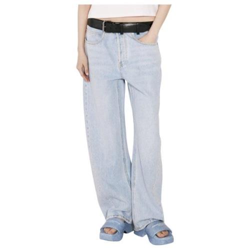 Alexander Wang Ballongjeans med Läderbälte Blue, Dam