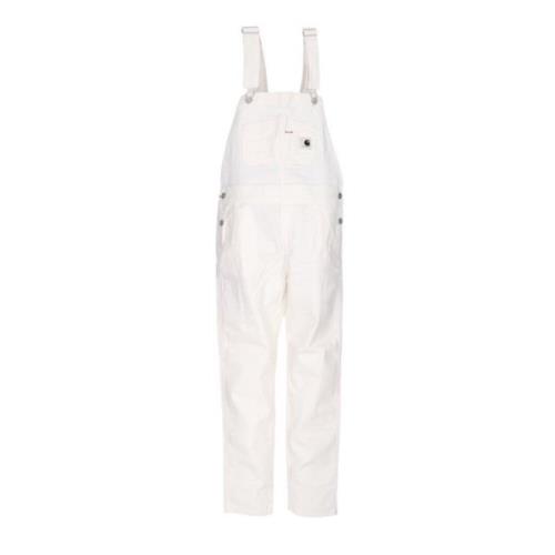 Carhartt Wip Canvas Bib Overall med Fickor White, Dam