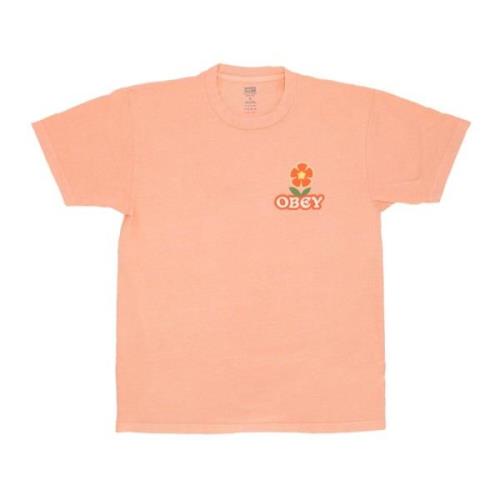 Obey Konst Blomma Pigment Tee Pink, Herr