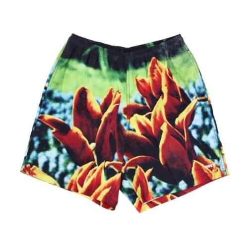 Obey Blommig Herrshorts Orange Multicolor, Herr