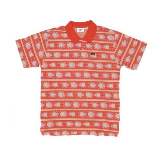 Obey Bug Jacquard Polo Shirt Red, Herr