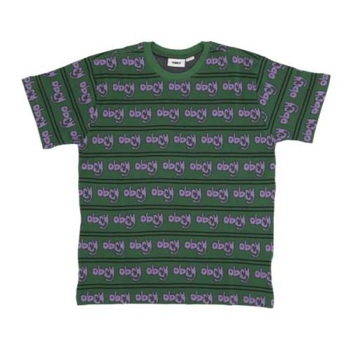 Obey Palm Leaf Jacquard Tee Green, Herr