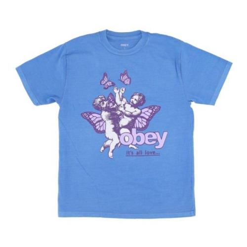 Obey Cherubs Kärlek Azure Dam T-shirt Blue, Dam