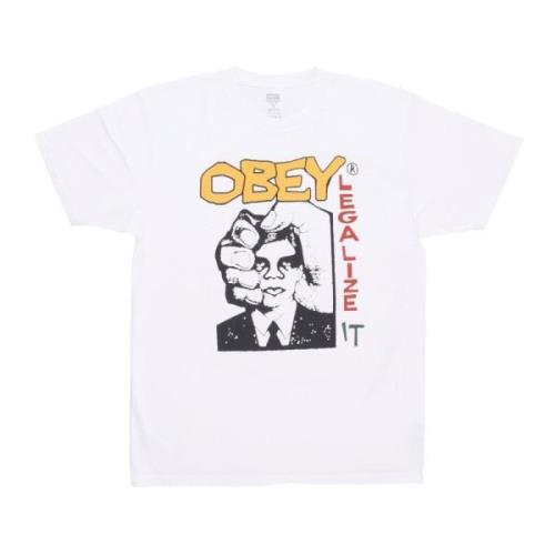 Obey Legalize It Classic Pigment Tee White, Herr