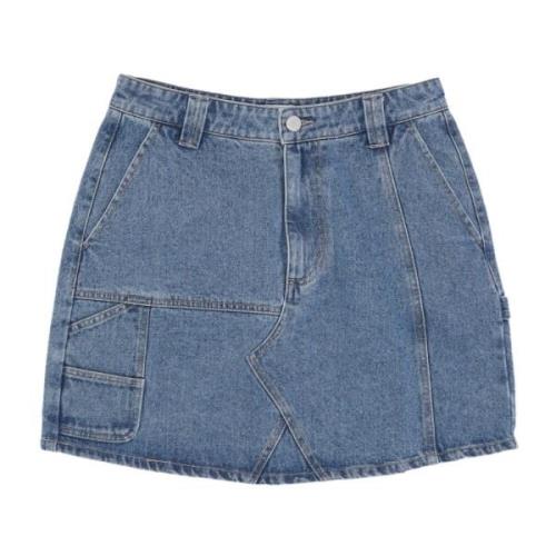 Obey Denim Snickar Kjol Ljus Indigo Blue, Dam