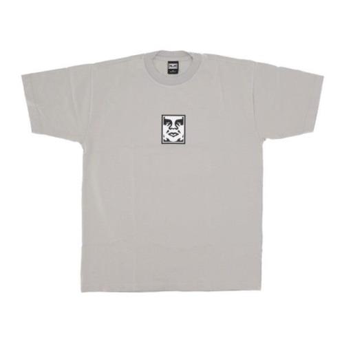 Obey Ikon Tung T-shirt Silvergrå Gray, Herr