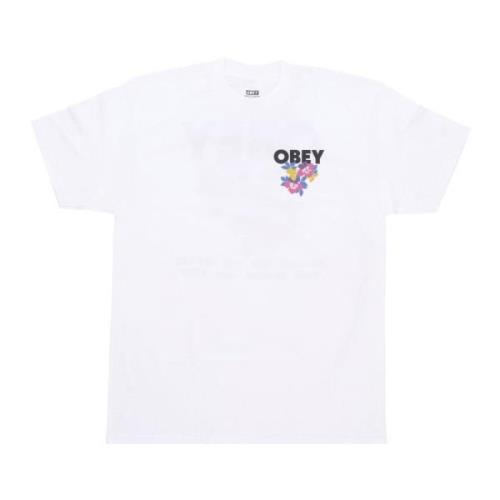 Obey Blomsterträdgård Klassisk Tee Herr T-shirt White, Herr