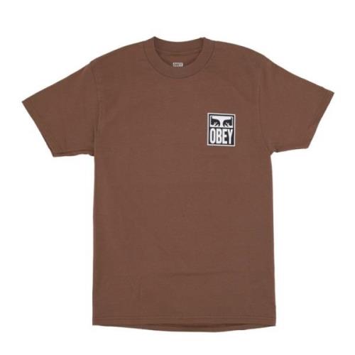 Obey Ikonisk Herr T-shirt Brown, Herr