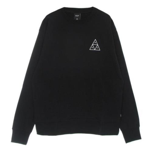 HUF Svart Crew Neck Sweatshirt med Logo Black, Herr