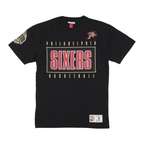 Mitchell & Ness Philadelphia 76ers Vintage Logo Tee Black, Herr