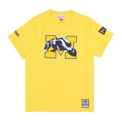 Mitchell & Ness Michigan Wolverines Basketball Team T-Shirt Yellow, He...