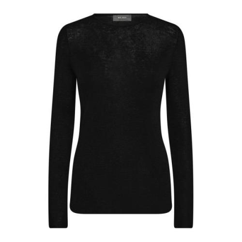 MOS Mosh Svart Stickad Tröja Mmbouch O-Neck Black, Dam