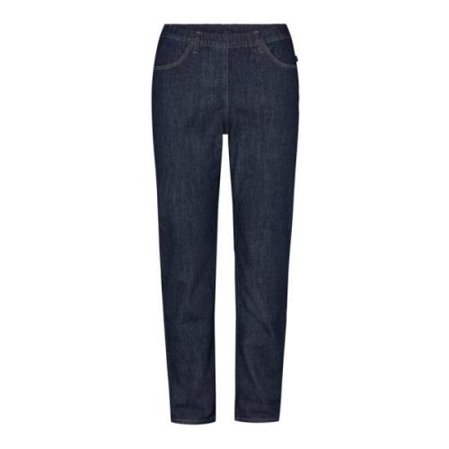 LauRie Regular Sl Trousers Dark Blue Denim Blue, Dam