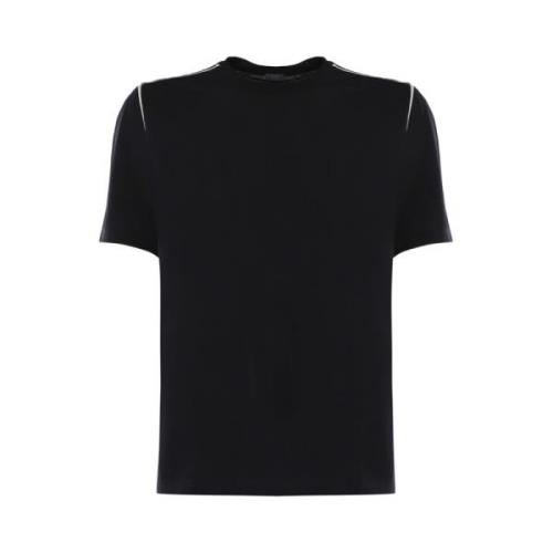 Zanone Svart Bomull T-shirt med Silverdetaljer Black, Herr