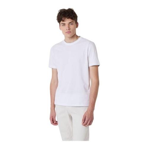 Eleventy Kontrast Trim Bomull T-shirt White, Herr