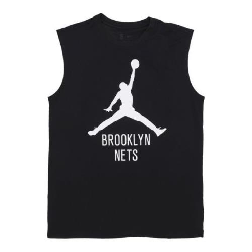 Jordan Brooklyn Nets Basketboll T-shirt Svart Black, Herr