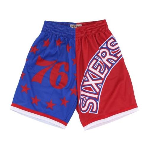 Mitchell & Ness NBA Big Face Basketball Shorts Blue, Herr