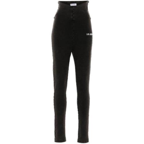 The Attico Grå Faded Skinny Cut Byxor Black, Dam