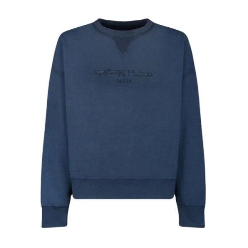 Maison Margiela Vintage Blue Reverse Logo Sweatshirt Blue, Herr