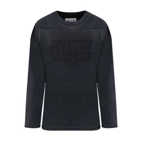 Maison Margiela Svart Logobroderi Sweatshirt Black, Herr