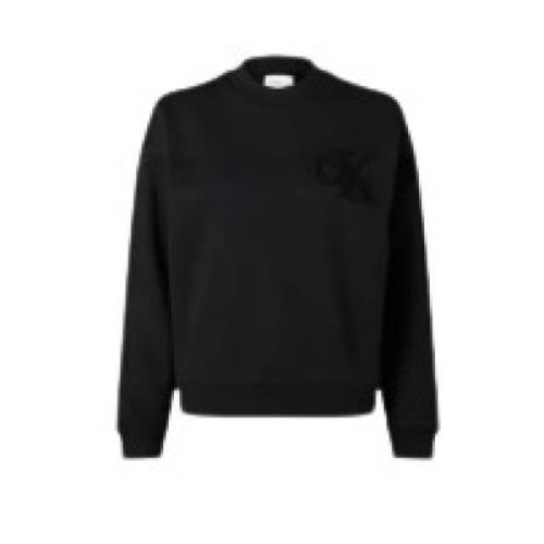 Calvin Klein Chenille CK Crewneck Sweatshirt Svart Black, Herr