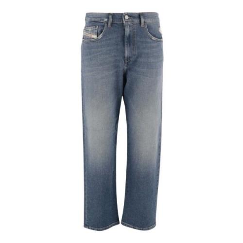 Diesel Stretch Bomull Denim Jeans med Tvättad Effekt Blue, Dam