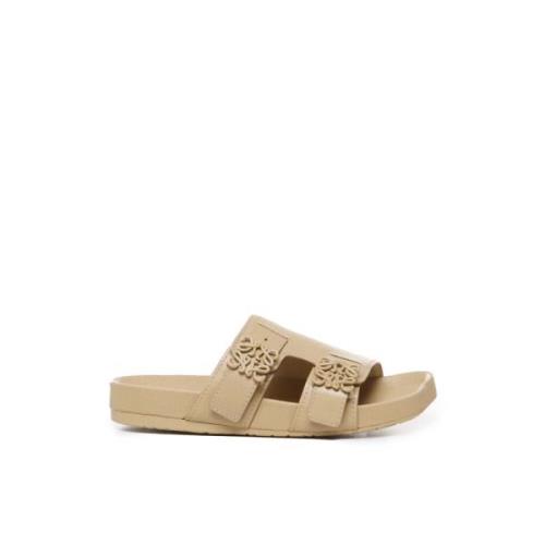 Loewe Anagram Spänne Slide Sandaler Beige, Dam