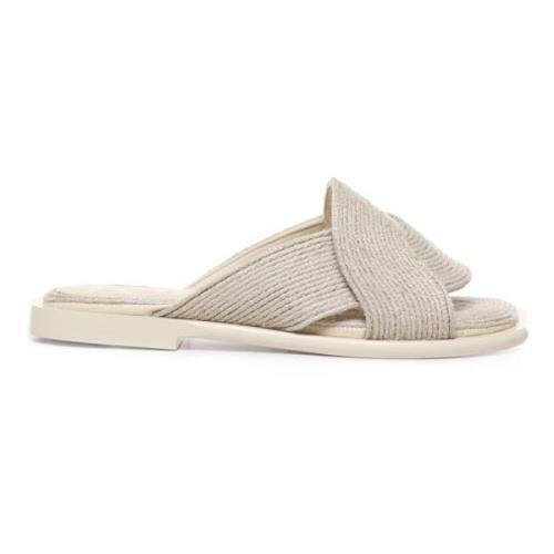 Loewe Beige Jute Slide Sandaler Naturlig Beige, Dam