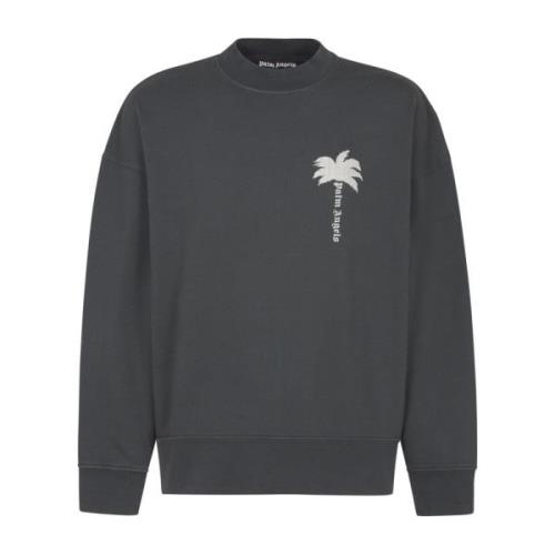 Palm Angels Svart Tröja Mörkgrå Off White Black, Herr