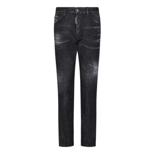 Dsquared2 Svarta Slim-Fit Denim Jeans Black, Herr