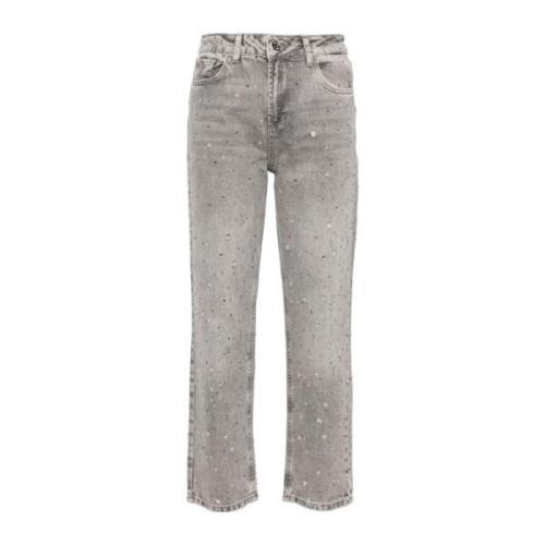 Liu Jo Grå Denim Jeans Distressed Finish Gray, Dam