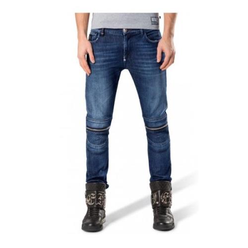 Philipp Plein Artistic Slim Stretch Jeans Blue, Herr