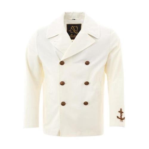 Sealup Vit Bomulls Jacka Modern Stil White, Herr