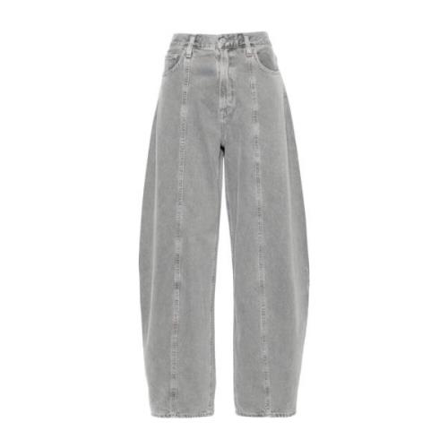 Agolde Snygga Wide Leg Jeans för Kvinnor Gray, Dam