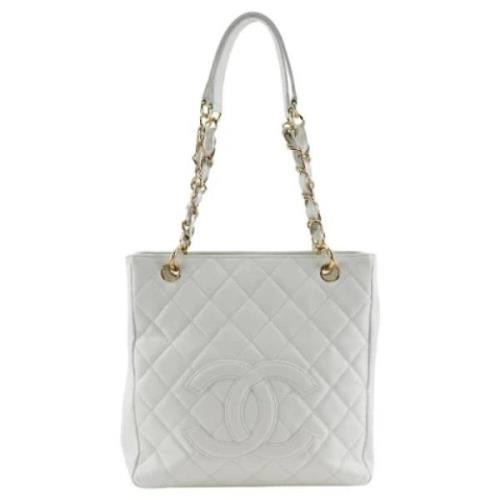 Chanel Vintage Pre-owned Tyg totevskor White, Dam