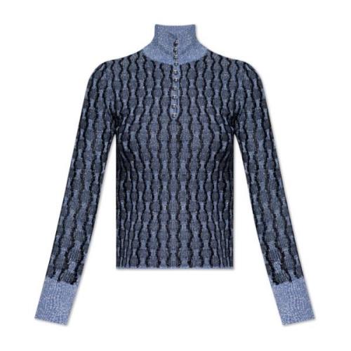 Lanvin Tröja med lurextråd Blue, Dam