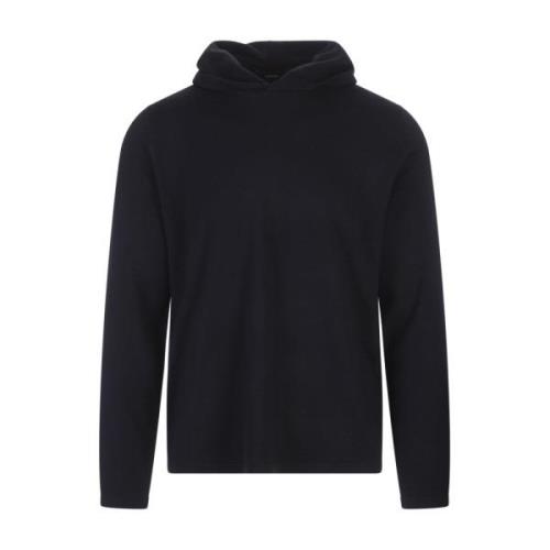 Vince Blått Ull Kashmir Hoodie Blue, Herr