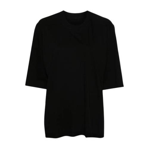 Rick Owens Svart Valross T-shirt Oversized Passform Black, Dam